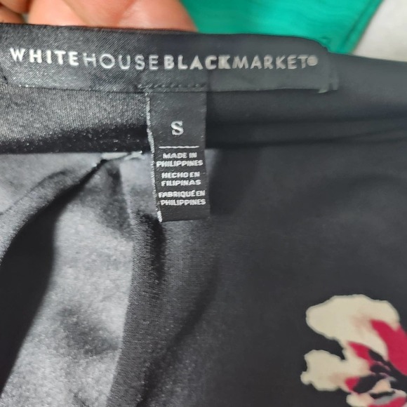 White House black market top blouse floral long sleeve sz S - Picture 6 of 9